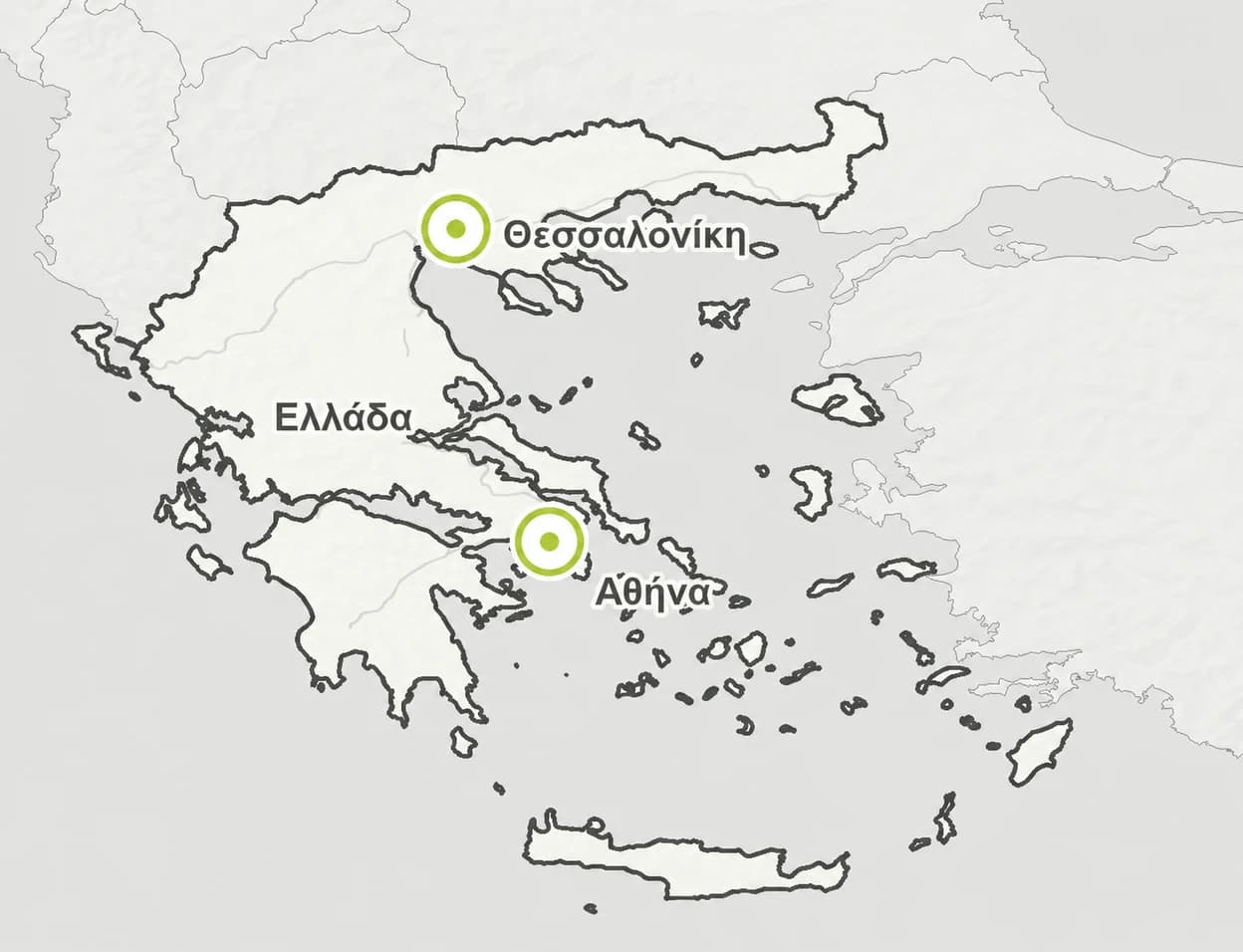 Χάρτης στοχευμένων περιοχών συνεργατών στην Ελλάδα