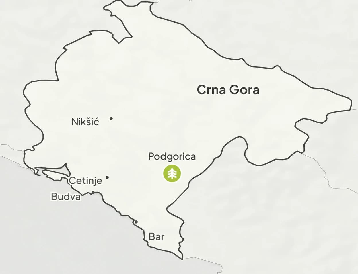 Mapa Savadeck prodajnih mjesta: Crna Gora