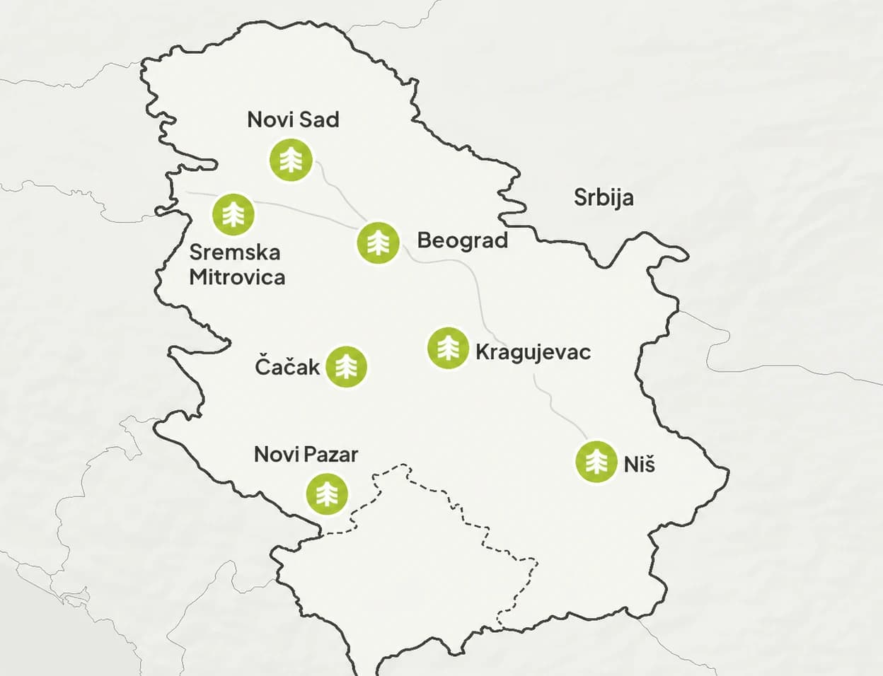 Mapa Savadeck prodajnih mesta: Srbija