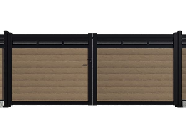 Dvorišna vrata Natur s aplikacijom - Teak