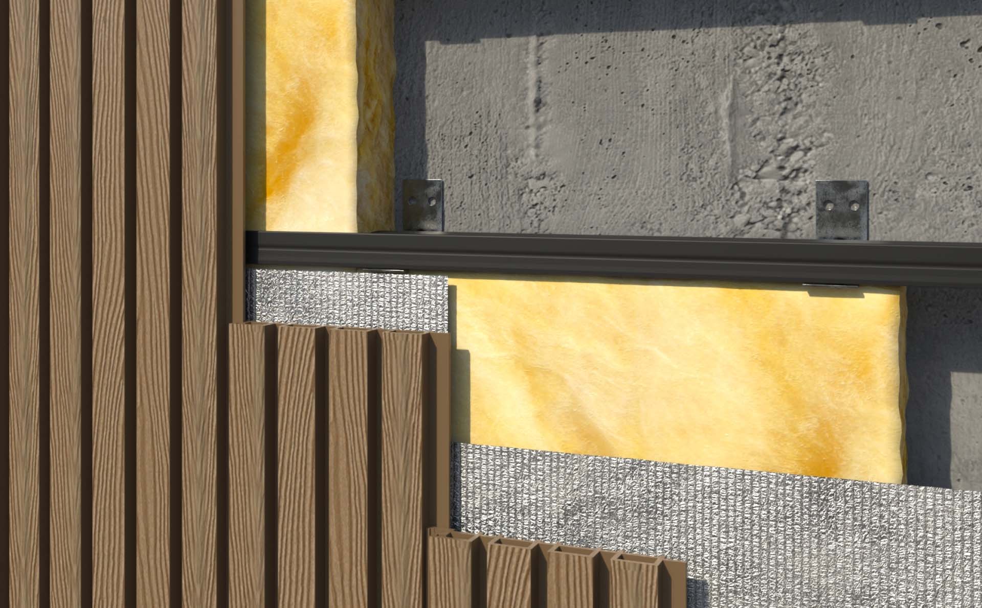 Savadeck Kit Kat fasada – 3D render sklopa fasade s elementima
